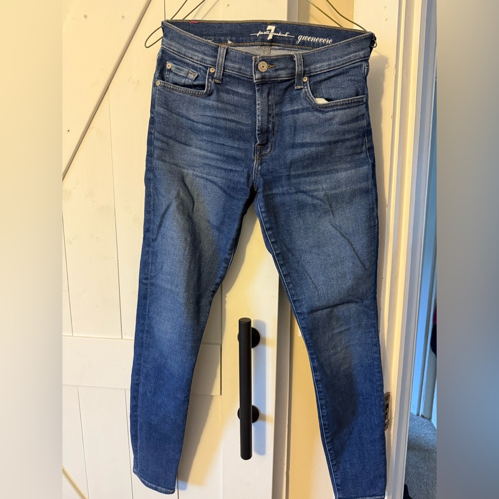 7 for all man kind dark wash skinny jeans